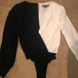 4si3nna black and white color block bodysuit